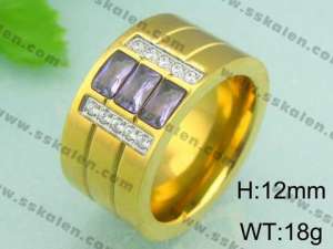 Stainless Steel Gold-plating Ring - KR18625-D