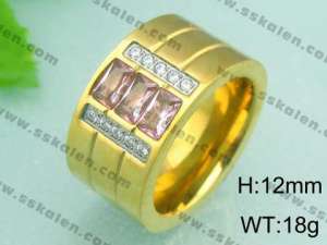 Stainless Steel Gold-plating Ring - KR18627-D