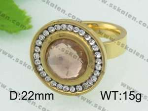 Stainless Steel Gold-plating Ring  - KR23335-D