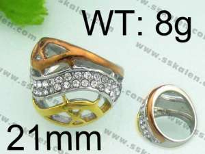 Stainless Steel Gold-plating Ring - KR23585-L