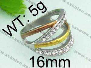 Stainless Steel Gold-plating Ring - KR23586-L
