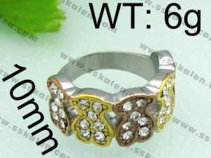 Stainless Steel Gold-plating Ring - KR23587-L