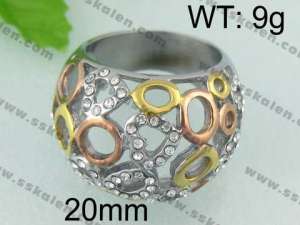 Stainless Steel Gold-plating Ring  - KR24163-L