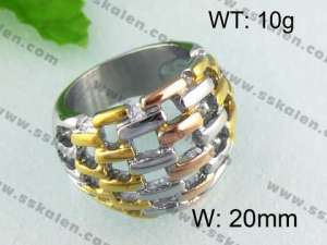 Stainless Steel Gold-plating Ring  - KR24366-L