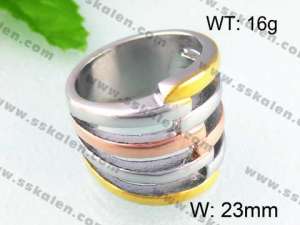 Stainless Steel Gold-plating Ring  - KR24392-L
