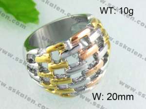 Stainless Steel Gold-plating Ring  - KR24393-L