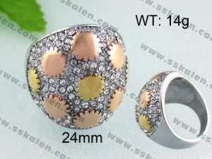 Stainless Steel Gold-plating Ring  - KR24468-L