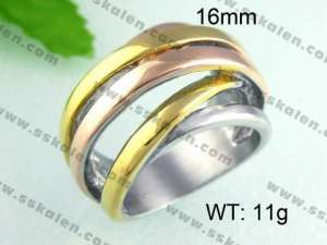 Stainless Steel Gold-plating Ring  - KR24472-L