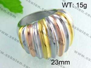 Stainless Steel Gold-plating Ring  - KR24473-L
