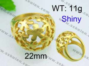 Stainless Steel Gold-plating Ring  - KR25546-L