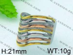 Stainless Steel Gold-plating Ring  - KR27039-L
