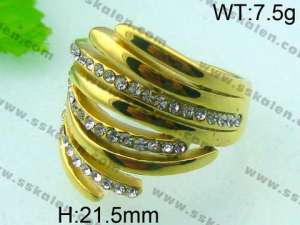 Stainless Steel Gold-plating Ring - KR28573-L