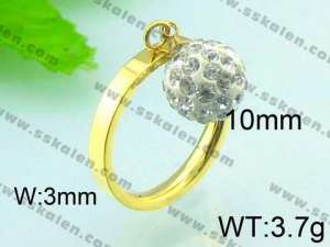 Stainless Steel Gold-plating Ring  - KR29353-Z
