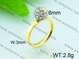 Stainless Steel Gold-plating Ring  - KR29378-Z