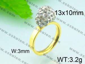 Stainless Steel Gold-plating Ring  - KR29384-Z