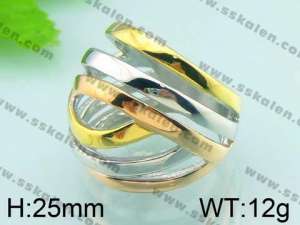 Stainless Steel Gold-plating Ring  - KR29527-L
