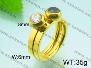 Stainless Steel Gold-plating Ring  - KR30207-K