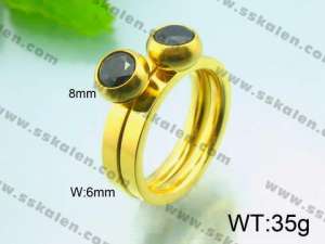 Stainless Steel Gold-plating Ring  - KR30208-K