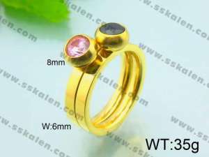 Stainless Steel Gold-plating Ring  - KR30209-K