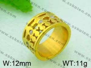 Stainless Steel Gold-plating Ring  - KR30443-K