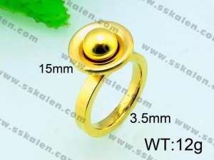 Stainless Steel Gold-plating Ring  - KR31269-K