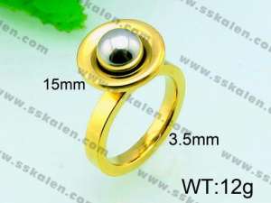 Stainless Steel Gold-plating Ring  - KR31270-K