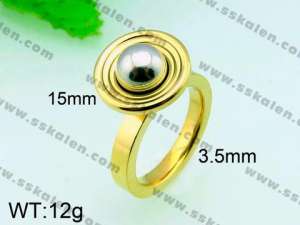 Stainless Steel Gold-plating Ring  - KR31284-K