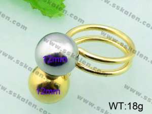 Stainless Steel Gold-plating Ring  - KR32737-Z