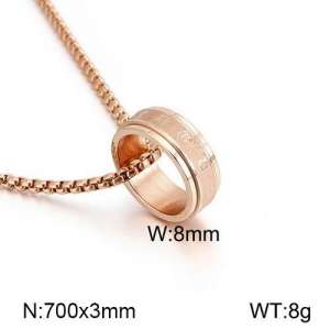 SS Rose Gold-Plating Necklace - KN109044-K