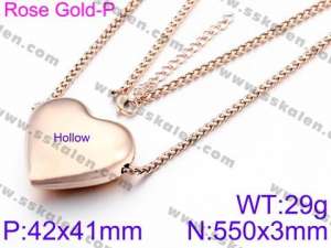 SS Rose Gold-Plating Necklace - KN31953-K