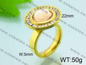 Stainless Steel Gold-plating Ring  - KR30201-K