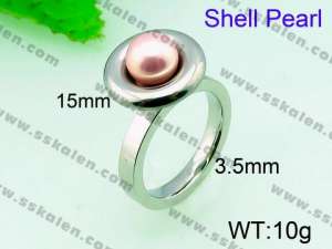 SS Shell Pearl Rings - KR31261-K