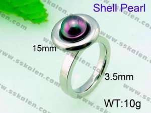 SS Shell Pearl Rings - KR31262-K