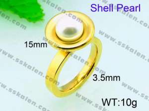 SS Shell Pearl Rings - KR31265-K