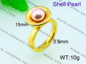 SS Shell Pearl Rings - KR31271-K