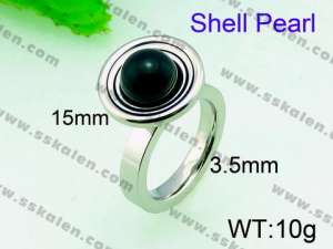 SS Shell Pearl Rings - KR31276-K