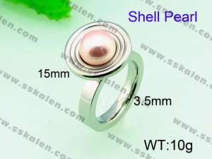 SS Shell Pearl Rings - KR31277-K