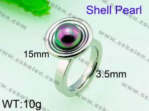 SS Shell Pearl Rings - KR31278-K