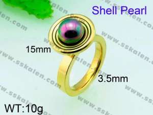 SS Shell Pearl Rings - KR31282-K