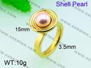 SS Shell Pearl Rings - KR31283-K