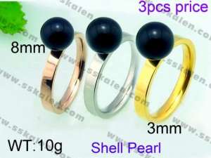 SS Shell Pearl Rings - KR31359-Z