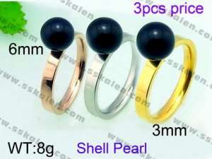 SS Shell Pearl Rings - KR31360-Z