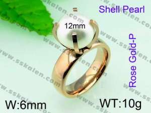 SS Shell Pearl Rings - KR31395-K