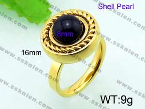 SS Shell Pearl Rings - KR32405-Z