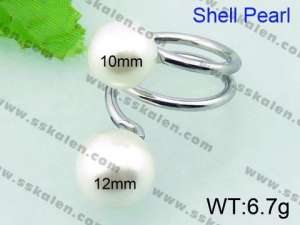 SS Shell Pearl Rings - KR32723-Z