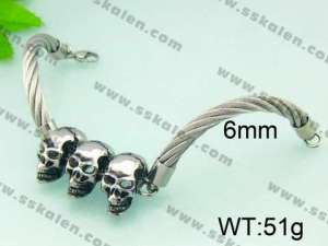 Stainless Skull Bracelet - KB52566-D