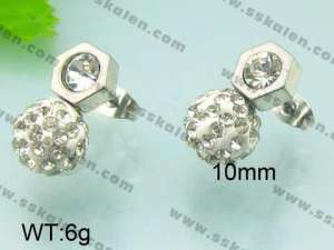 Stainless Steel Stone&Crystal Earring - KE49656-Z