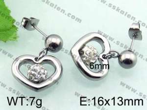 Stainless Steel Stone&Crystal Earring - KE55483-Z