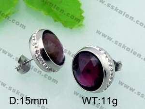 Stainless Steel Stone&Crystal Earring - KE55816-Z