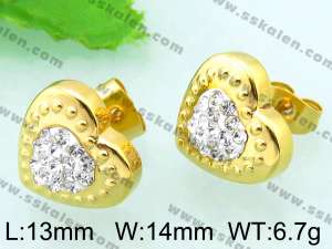 Stainless Steel Stone&Crystal Earring - KE56247-Z